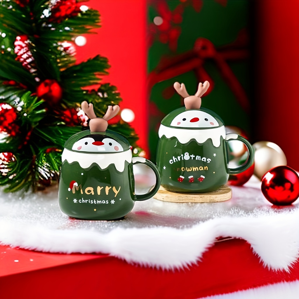Creative Mug, Christmas Theme Cup, Trendy Cute Water Cup Coffee Cup Ceramic  Water Cup Halloween Christmas Gift For Restaurants/cafe - Temu