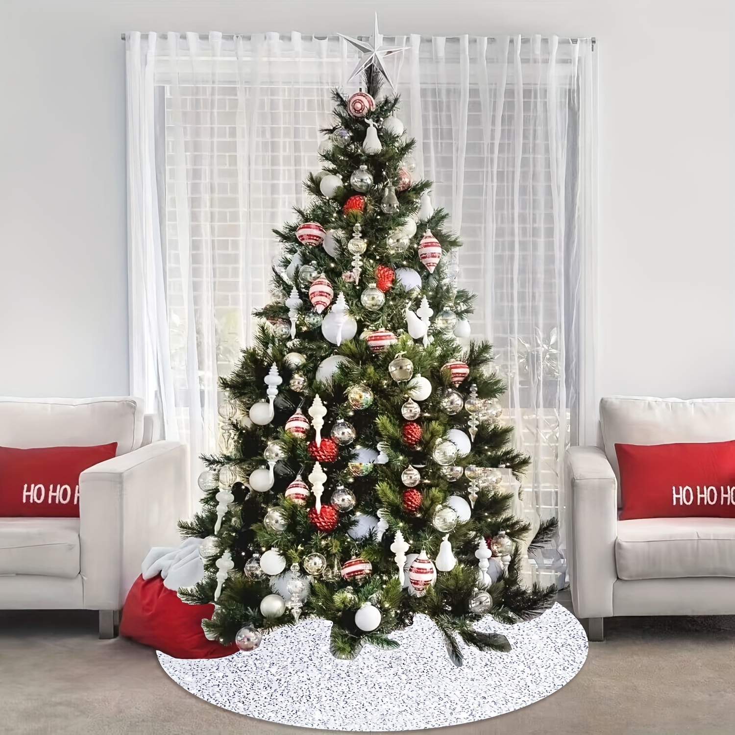 Silver glitter tree clearance skirt