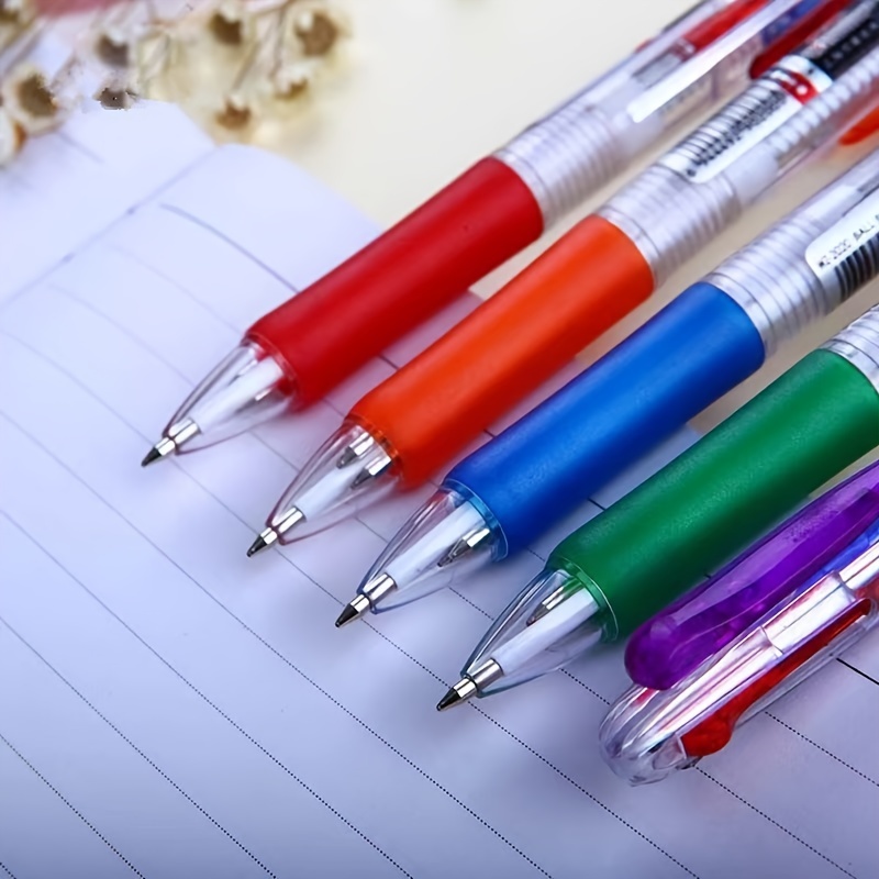 4-Color Multi-Function Ballpoint Pen, Retractable, Medium 1 mm,  Black/Blue/Green/Red Ink, Randomly