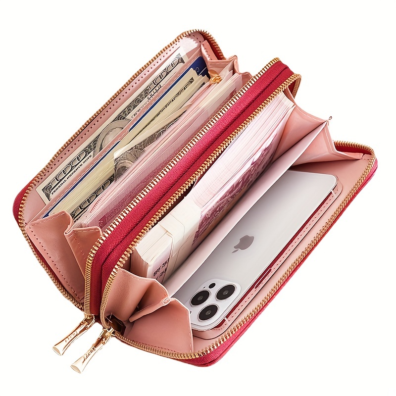 Fashion Large Capacity Long Wallet, Zipper Around Credit Card Holder,  Women's Cute Clutch & Card Organizer - Temu