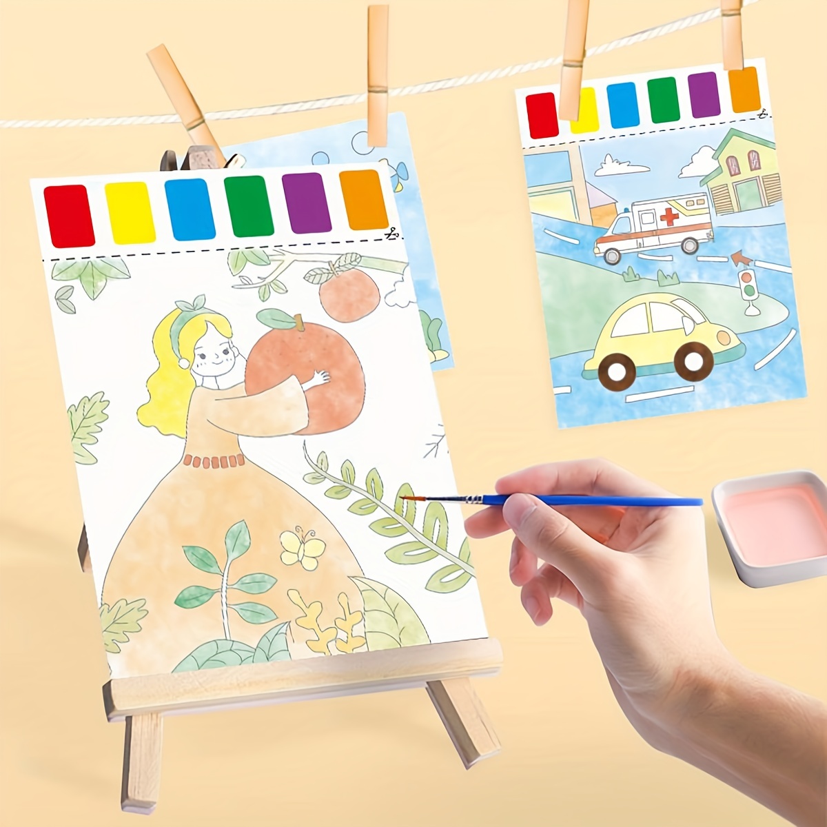 Watercolor Coloring Paper diy Picture Book Creative - Temu