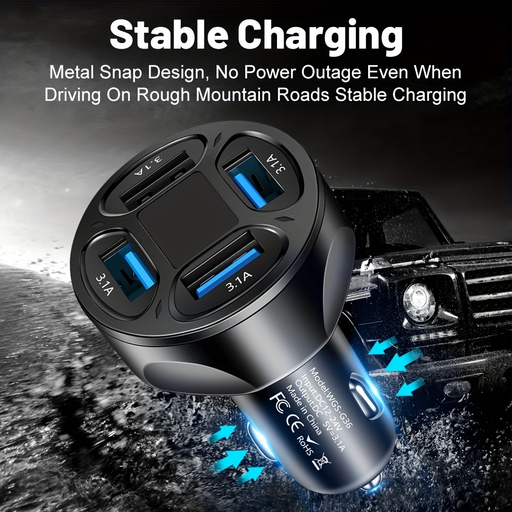 Car Charger, AINOPE Smallest 4.8A All Metal USB Car Charger Fast Charge Car  Charger Adapter Flush Fit Compatible with iPhone 14 Pro Max/13/12/11/x/6s