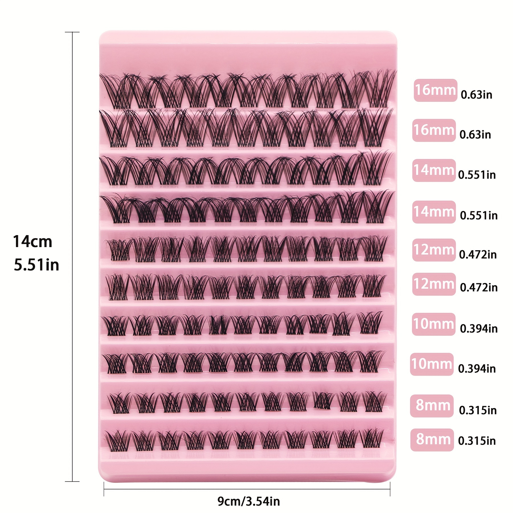 110Pcs DIY Eyelash Extensions 8 16mm False Lashes D Curling Natural Look
