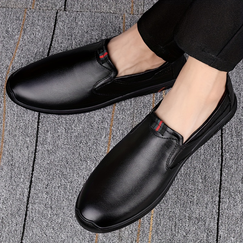 Men's Leather Slip On Loafers Lightweight Comfy Casual Shoes