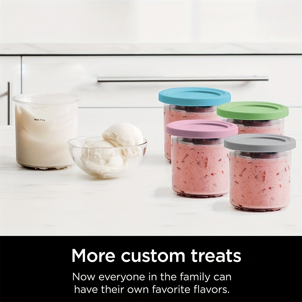 Ice Cream Pints Cup, Ice Cream Storage Can, Yogurt Storage Jar, Pint  Containers With Silicone Lids Replacement For Ninja For Cream Pints And  Lids Ice Cream Storage Containers, Suitable For Ice Cream