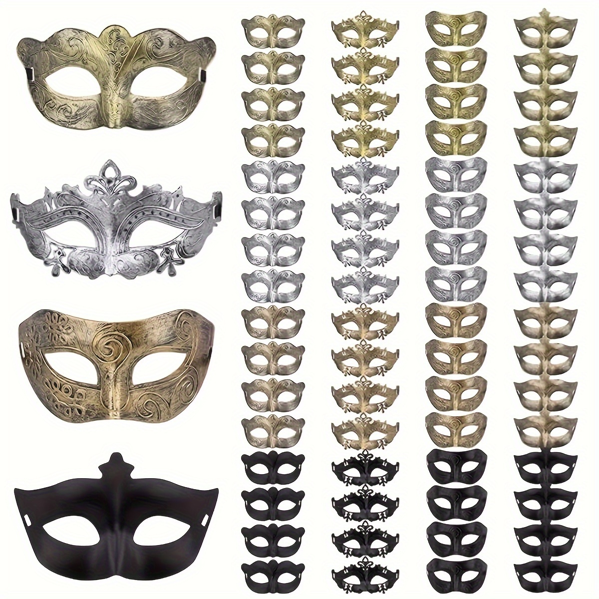 Christmas Masquerade Mask Golden Mental Half Face Decorative Props for Carnival Party Cosplay Costume,Temu