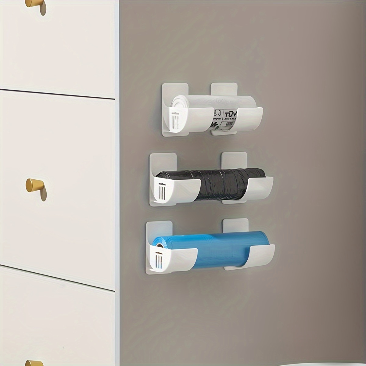 Kastopbergrek Geen Boor Vershoudfolie Vuilniszakhouder - 4 STUKS Keuken Organizer Folie Dispenser
