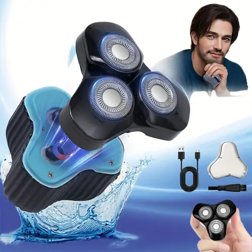 Mini afeitadora, maquinilla de afeitar eléctrica para hombres con pantalla  LCD, recortadora portátil de barba de bolsillo, afeitadoras rotativas para