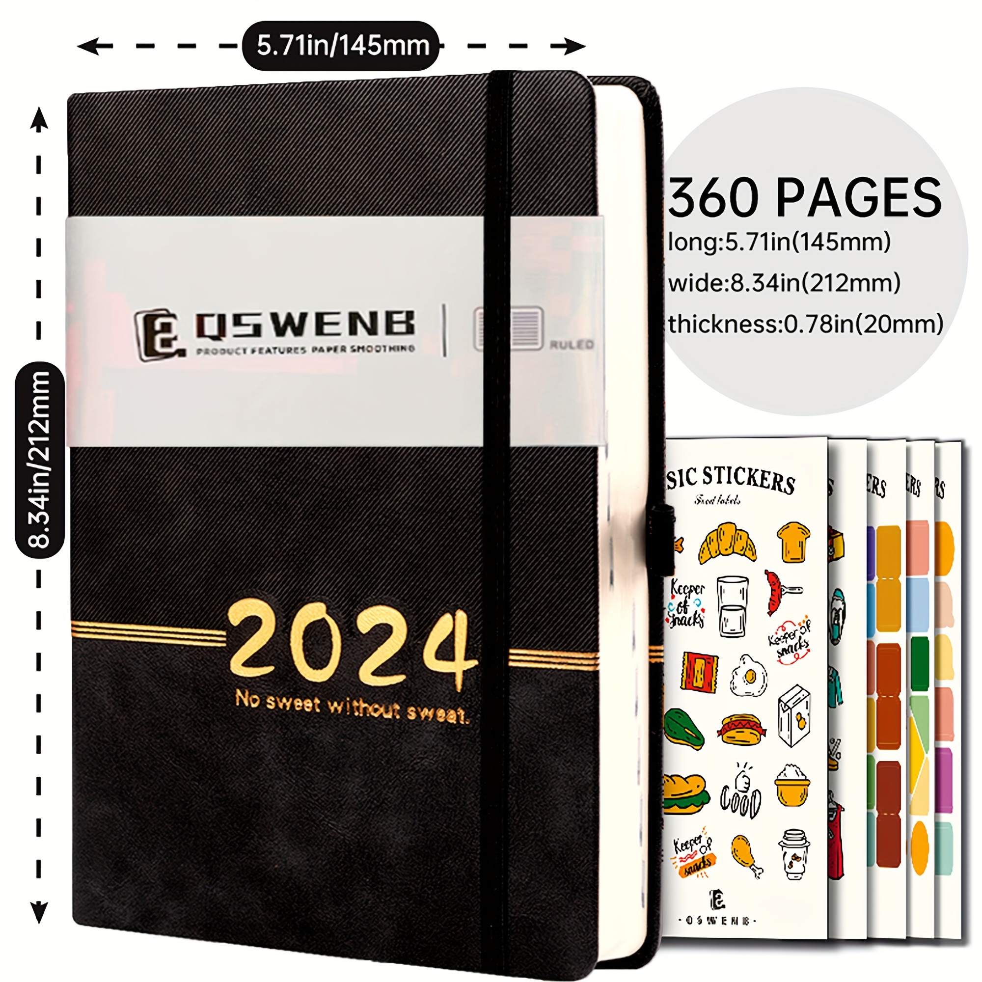  2024 Planner Notebook, A5 Paper Schedule Calendar Book, Daily  Planner Book with Durable Leather Cover, Manual Book, Weekly Agenda  Organizer, Time Management Diary, Handy Calendar Notebook for Men Wome :  Office