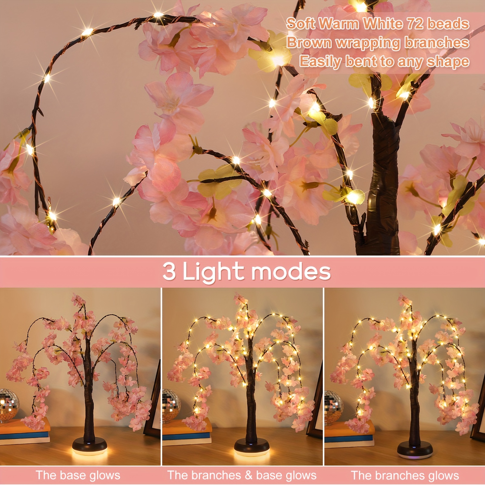 5ft LED Bonsai cherry tree in pure white color - SLMT041-hollinlighting
