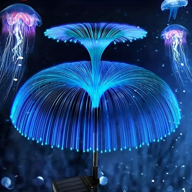 

Outdoor Led Waterproof Solar Jellyfish Fiber Optic Light, Garden Lawn Light, For Courtyard Atmosphere Decoration, Christmas & Halloween Decorations