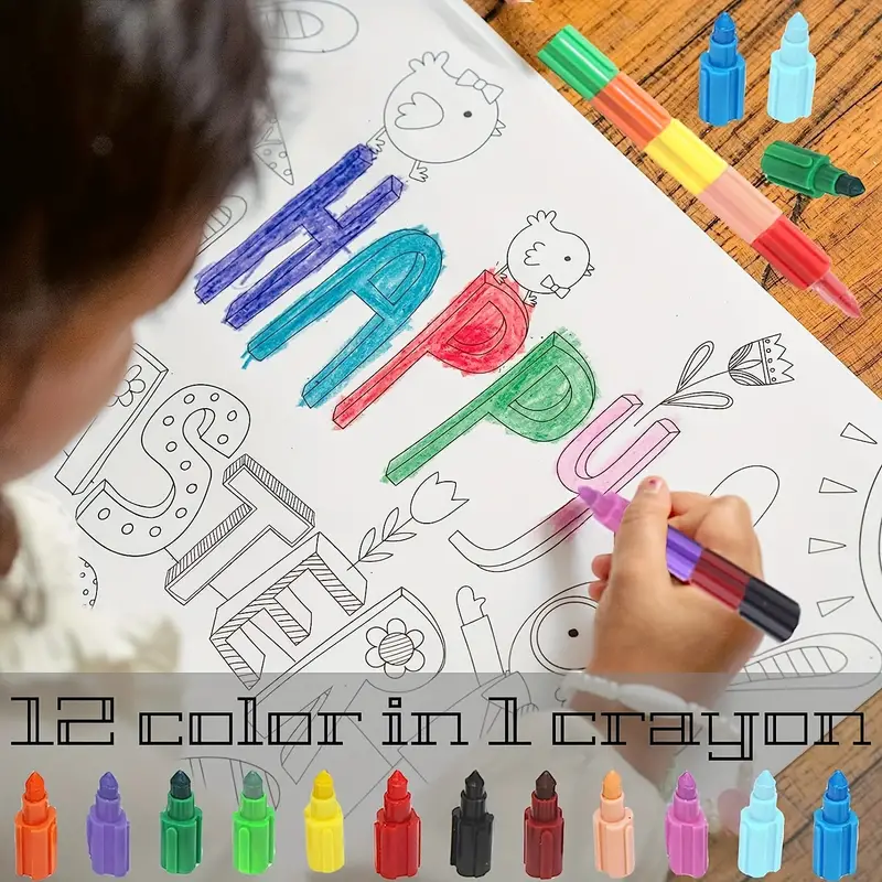 Crayons For Kids, Stacked Colouring Crayons, Perfect As Party Bag