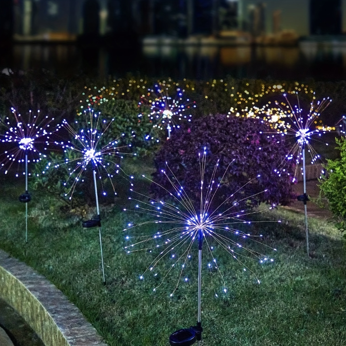 Solar Fairy Lights Waterproof Outdoor Firework Lights - Temu