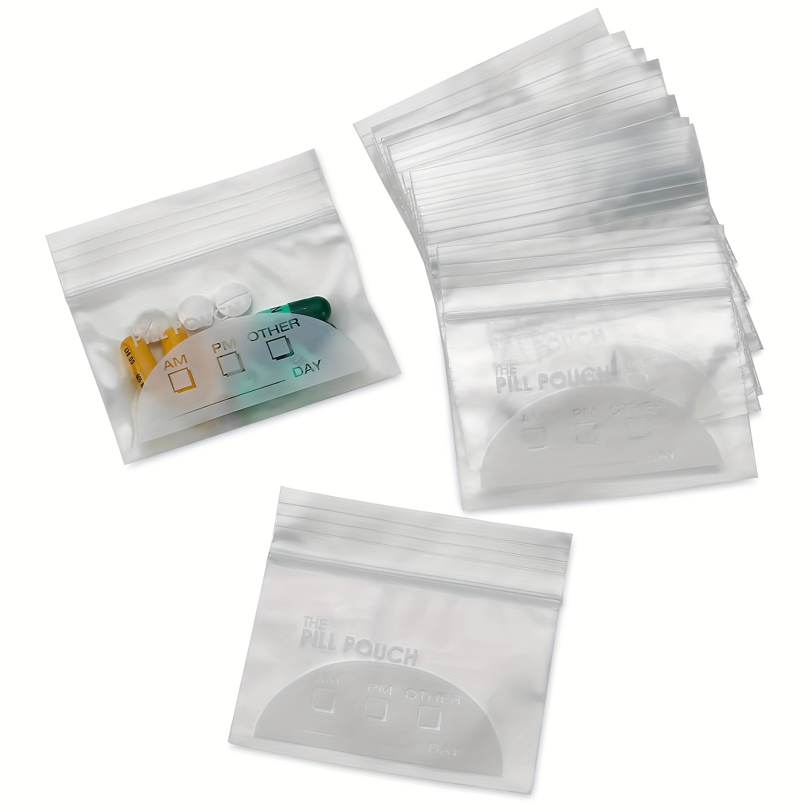 Travel Pill Pouch Bags Zippered Pouch Set Reusable Baggies - Temu