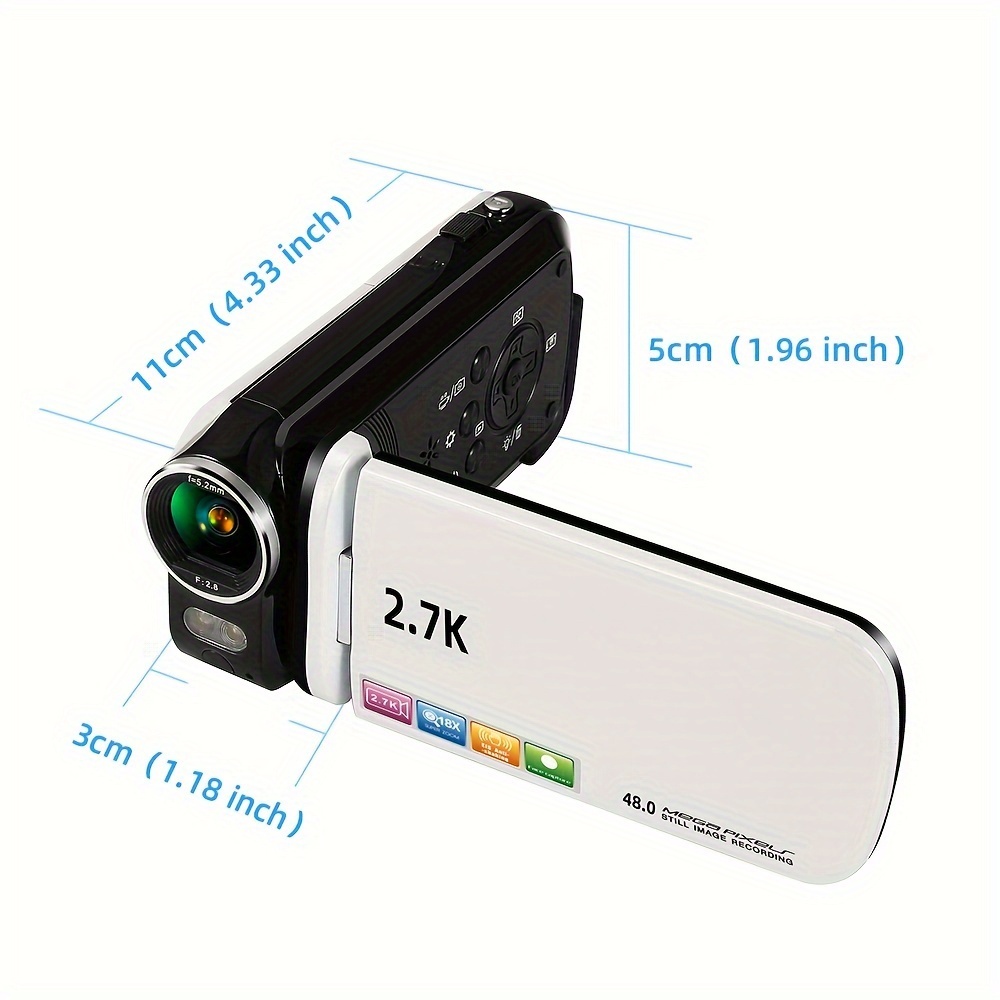 video camera camcorder 2 7k 48mp 270 rotation 2 7 ips screen handheld digital camera remote control camera for thanksgiving christmas new year gift