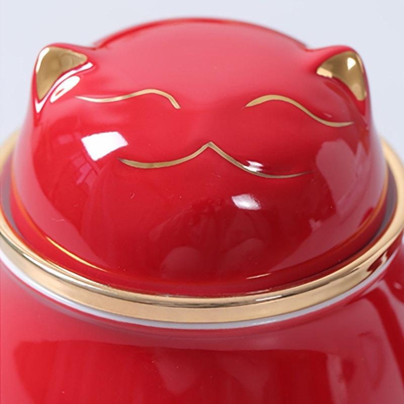 Lucky Cat Cup with Lid