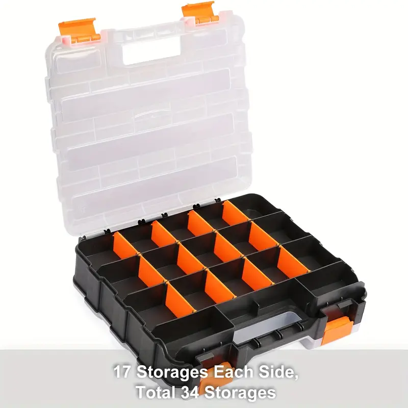 1pc Double Side Tool Box Organizer Hardware Storage Box Portable
