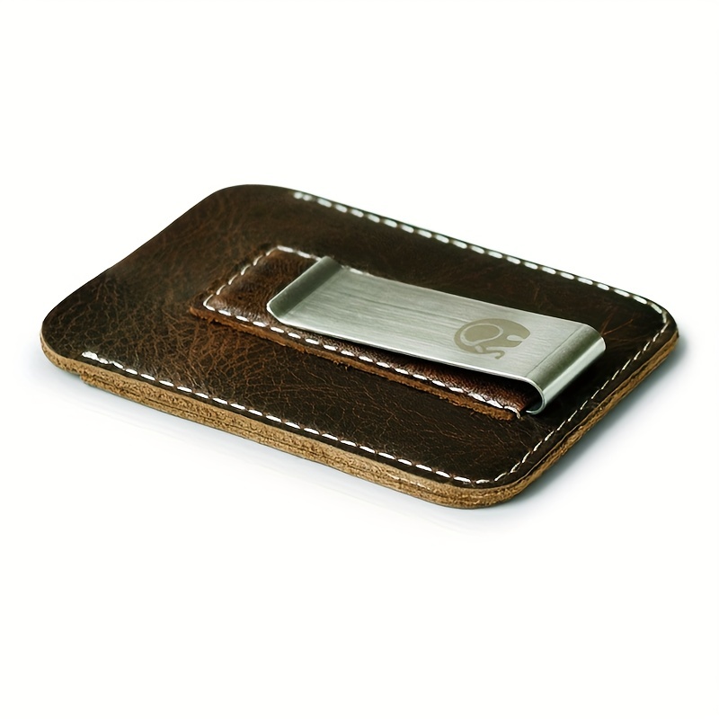 Men's Leather Wallet with Elephant Money Clip