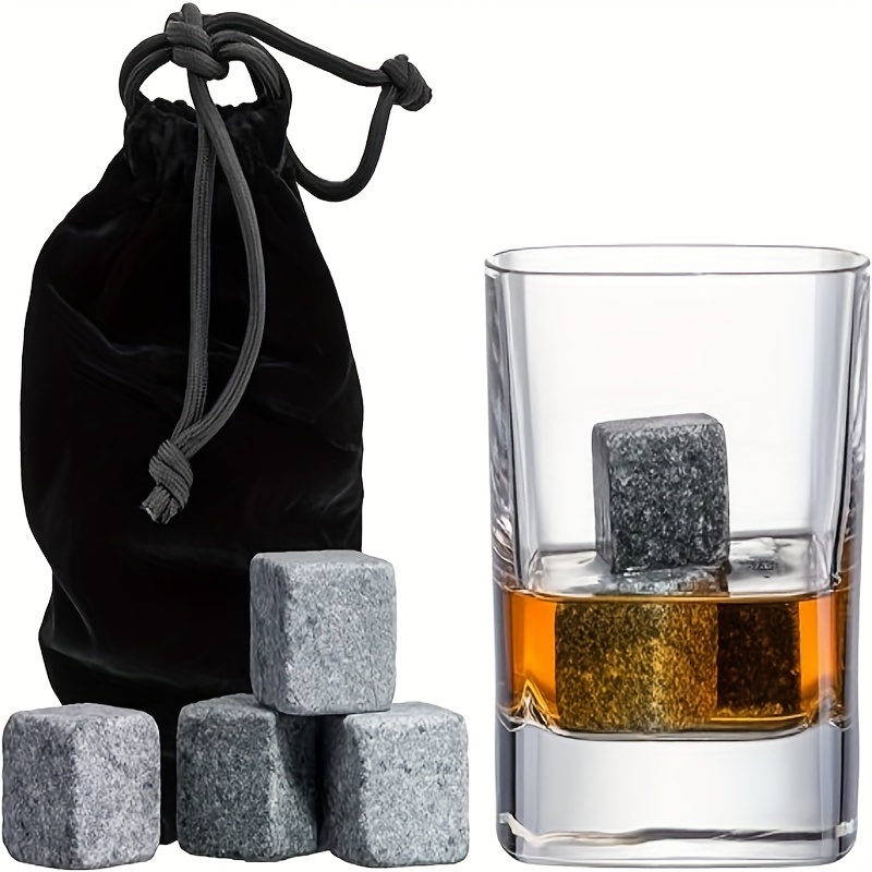 Bullet/Cube Shaped Metal Whiskey Stones - 8-Pack Stainless Steel Reusable  Wine Ice Cubes, Whiskey Chilling Rocks, Whisky Stones and Sipping Stones  Cool Gifts for Men, Father's Day, Christmas Stocking Stuffer