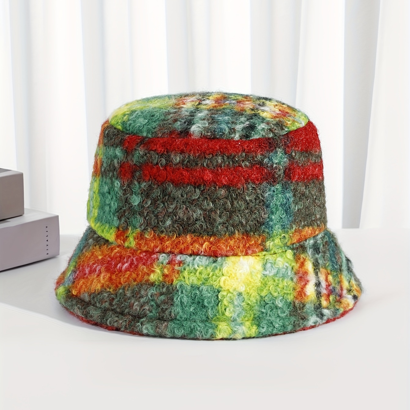 Vintage Mixed Color Bucket Hats Winter Warm Trendy Basin Hat - Temu