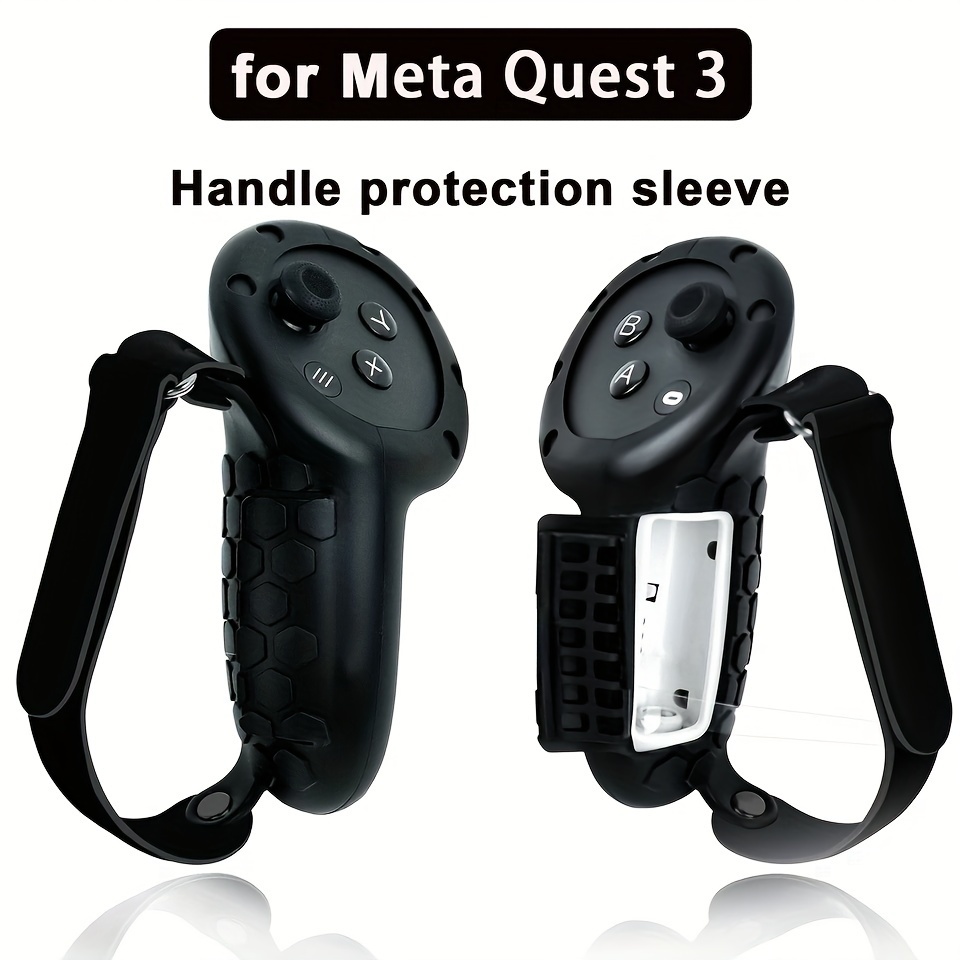 Cubierta protectora de mango para controlador Meta Quest 3, funda de  silicona, Protector de agarre Rocker anticaída para Oculus Quest 3,  accesorios