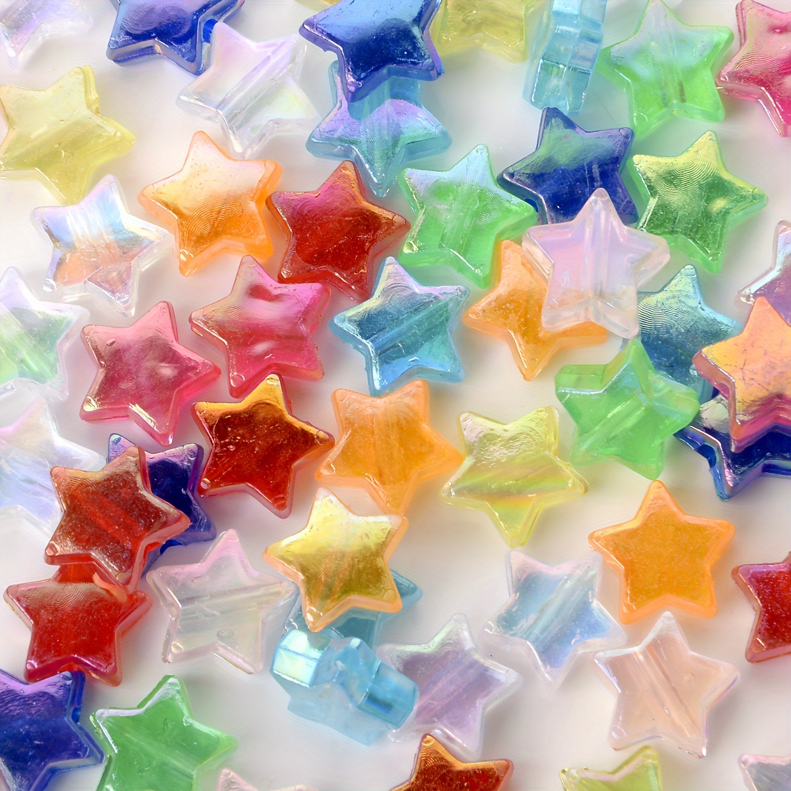 Craft Beads, 5-Pointed Star Shaped Crafts Supplies Colorful Plastic Beads  For Bracelets Earrings For Making Necklaces 