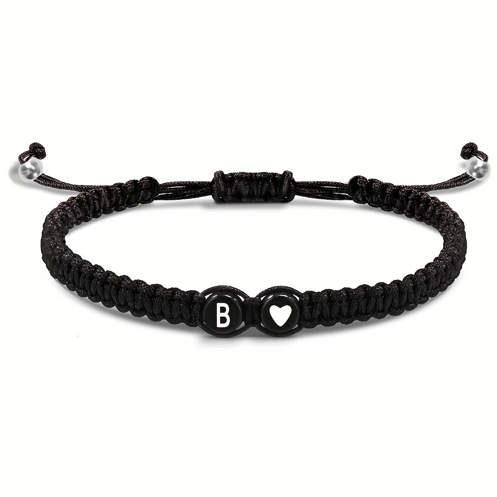1pc Letter Beads Braided Bracelet Adjustable Friendship Hand Rope