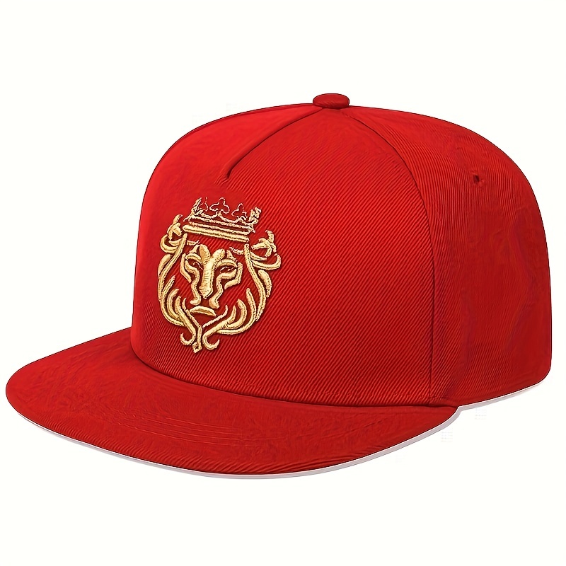 Red Animals Print 1pc Baseball Baseball Hat, Dad Hats, Men's Crown Adjustable Casual Hat Summer Style Baseball Mens Hats and Caps,Temu