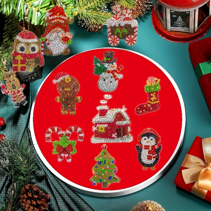 12ピース クリスマス ダイヤモンドペインティング キーチェーンキット