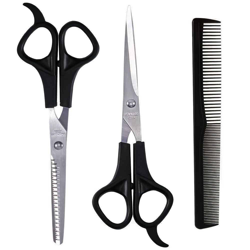 Hair Scissors Hair Thinning Scissor 6 7'' Hair Cutting Scissors Shears Kit Hairdressing  Scissors For Men Women Barber Kids Adults Pets 3pcs Set - Beauty & Personal  Care - Temu