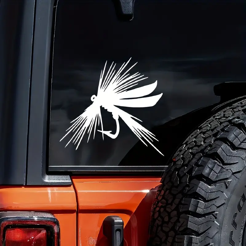 Fly Fishing Lure Hook Tackle Car Sticker For Laptop Bottle Truck Phone  Fishing Boat Skateboard Decals Automobile Accessories