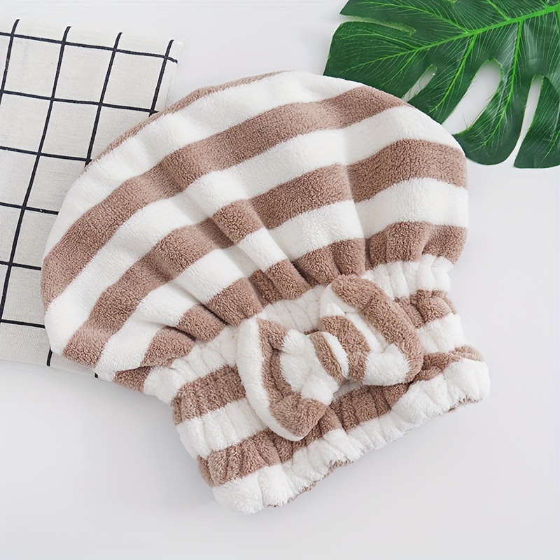 1pc Microfiber Hair Drying Towels Head Wrap With Bow-knot Shower Cap Hair Turban Hair Wrap Bath Cap For Curly Long Wet Hair Gift For Women