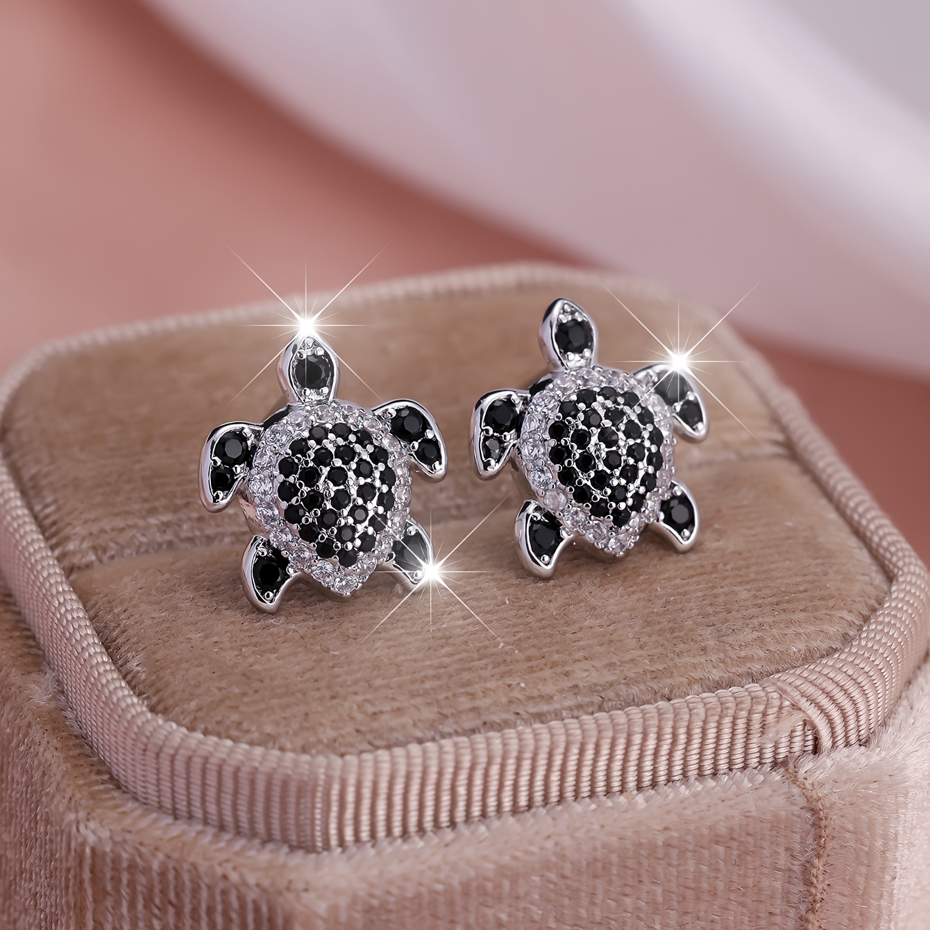 

Elegant Turtle-shaped Earrings With Zirconia Accents, Fancy Parties