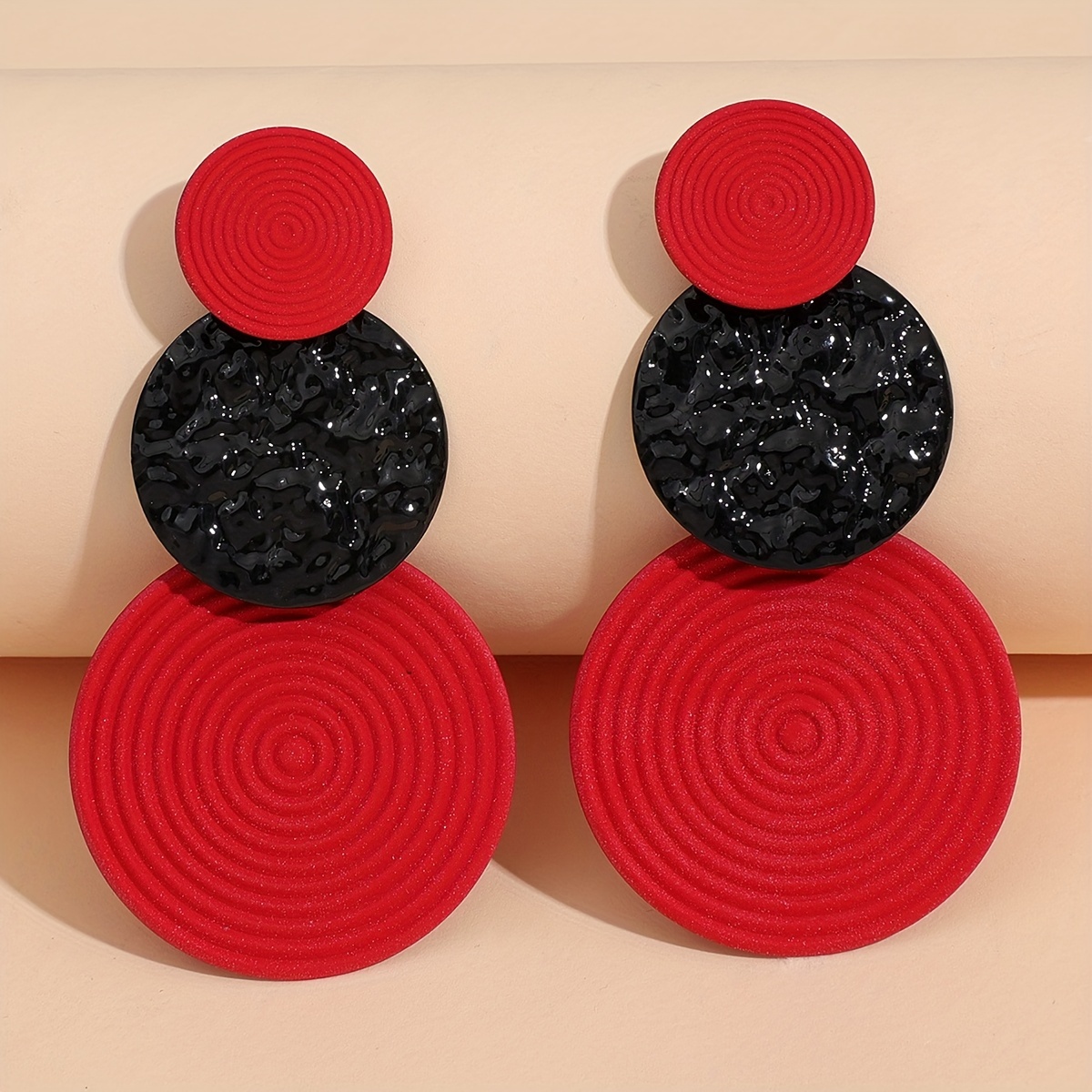 Geometric Round Dangle Earrings Unique Statement