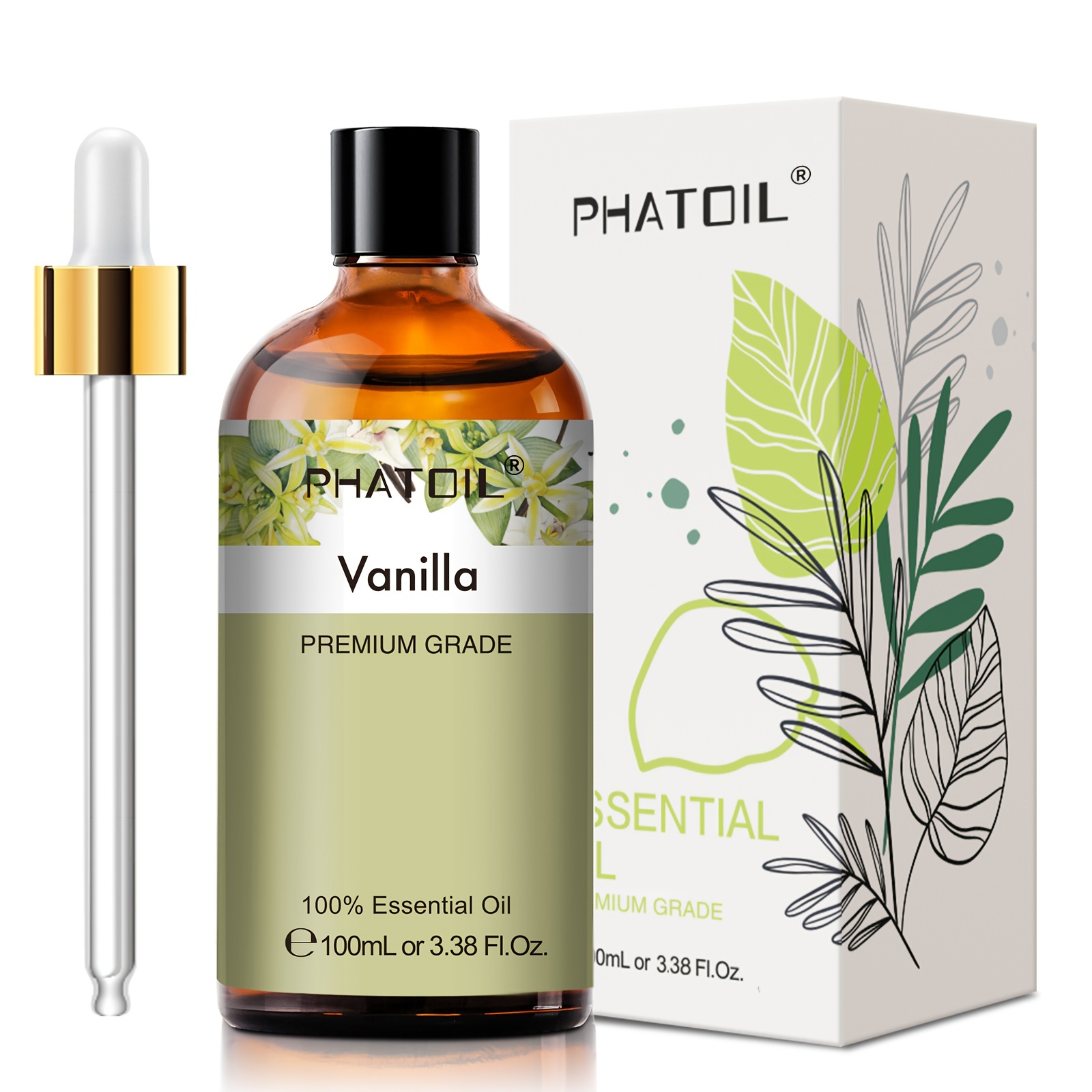 

1pc 100ml/3.38 Fl.oz Vanilla Essential Oils For Diffusers, Humidifiers, Soap Making