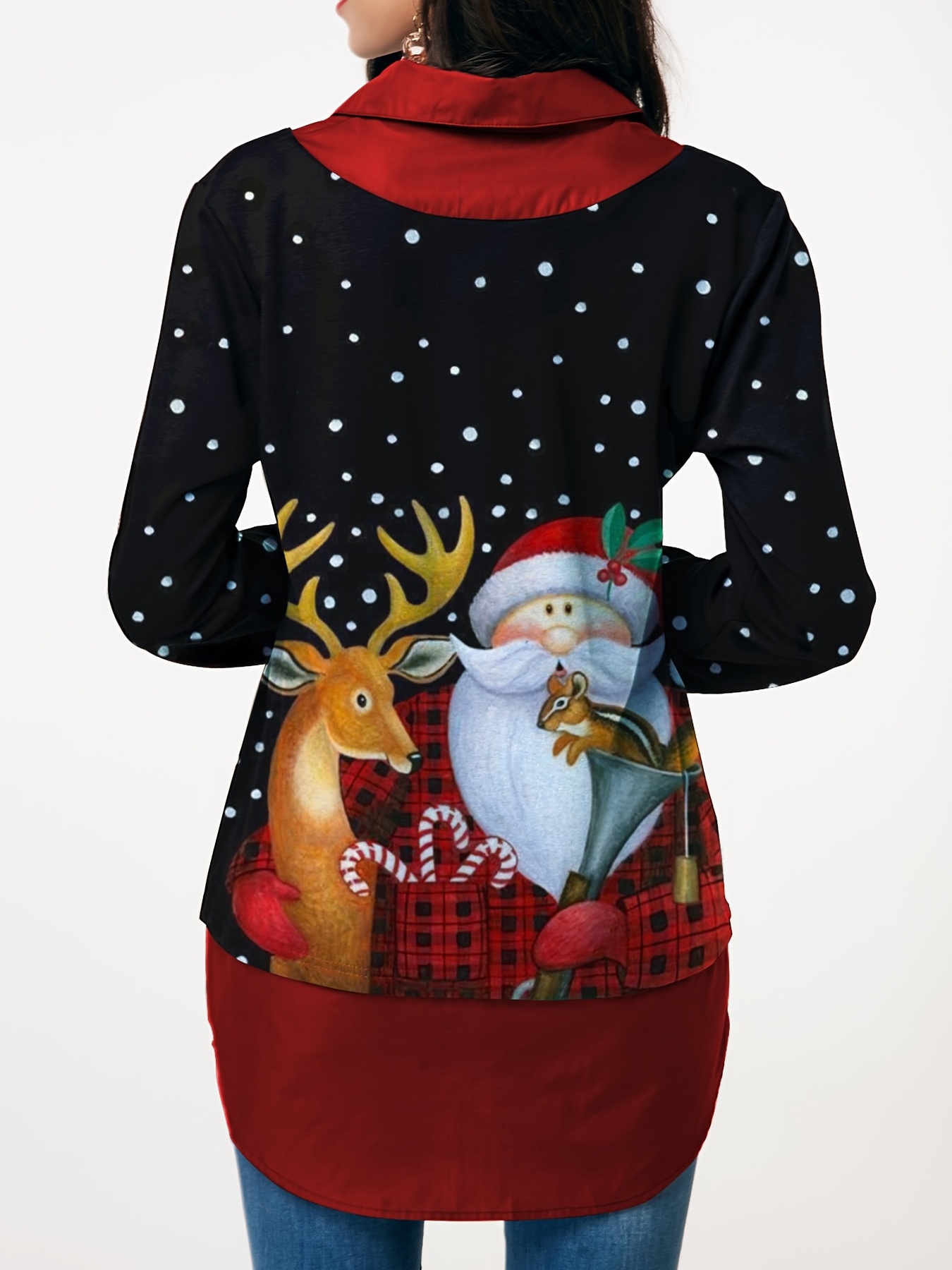 Best Deal for IHGFTRTH Christmas Women And Men Long Sleeve Deer Printed