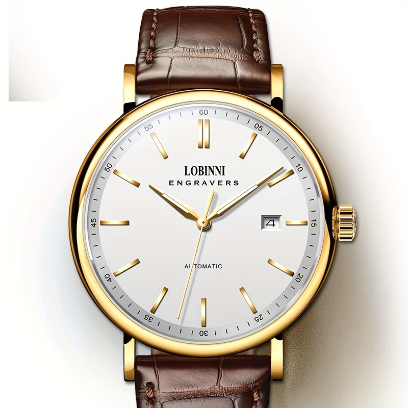 Lobinni Men's Automatic Mechanical Watch, Fashion Hollow Business Luminous  Waterproof Watch - Temu
