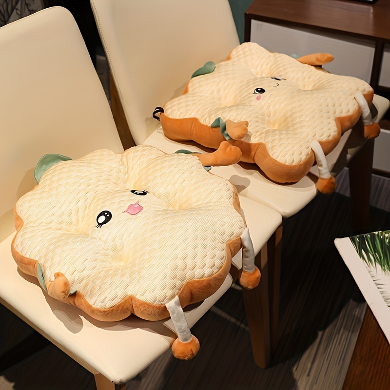 1pc Toast Design Chair Seat Cushion, Cute Polyester Chair Seat Cushion For  Home