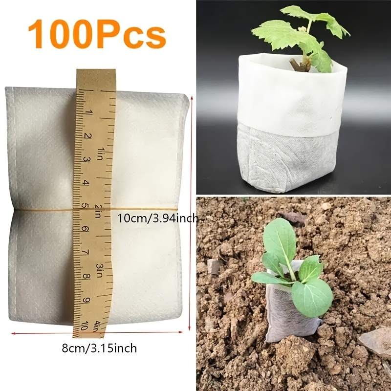 100pcs Plastic Seedling bag / Grow Bag / Planters bag for plants (Size: 5 x  5 x 8 inches)
