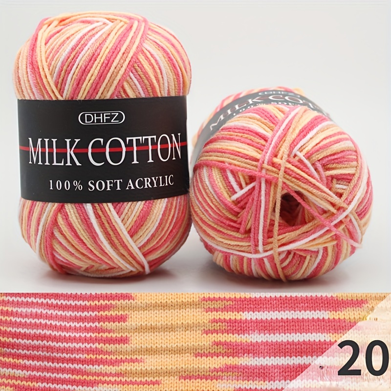 Warm Soft Chunky Yarn Milk Knitting Cotton Yarn Hand-Woven Crochet Wool  Acrylic Yarn Set for Projects DIY Birthday Gift Assorted Multi-Colour Yarn