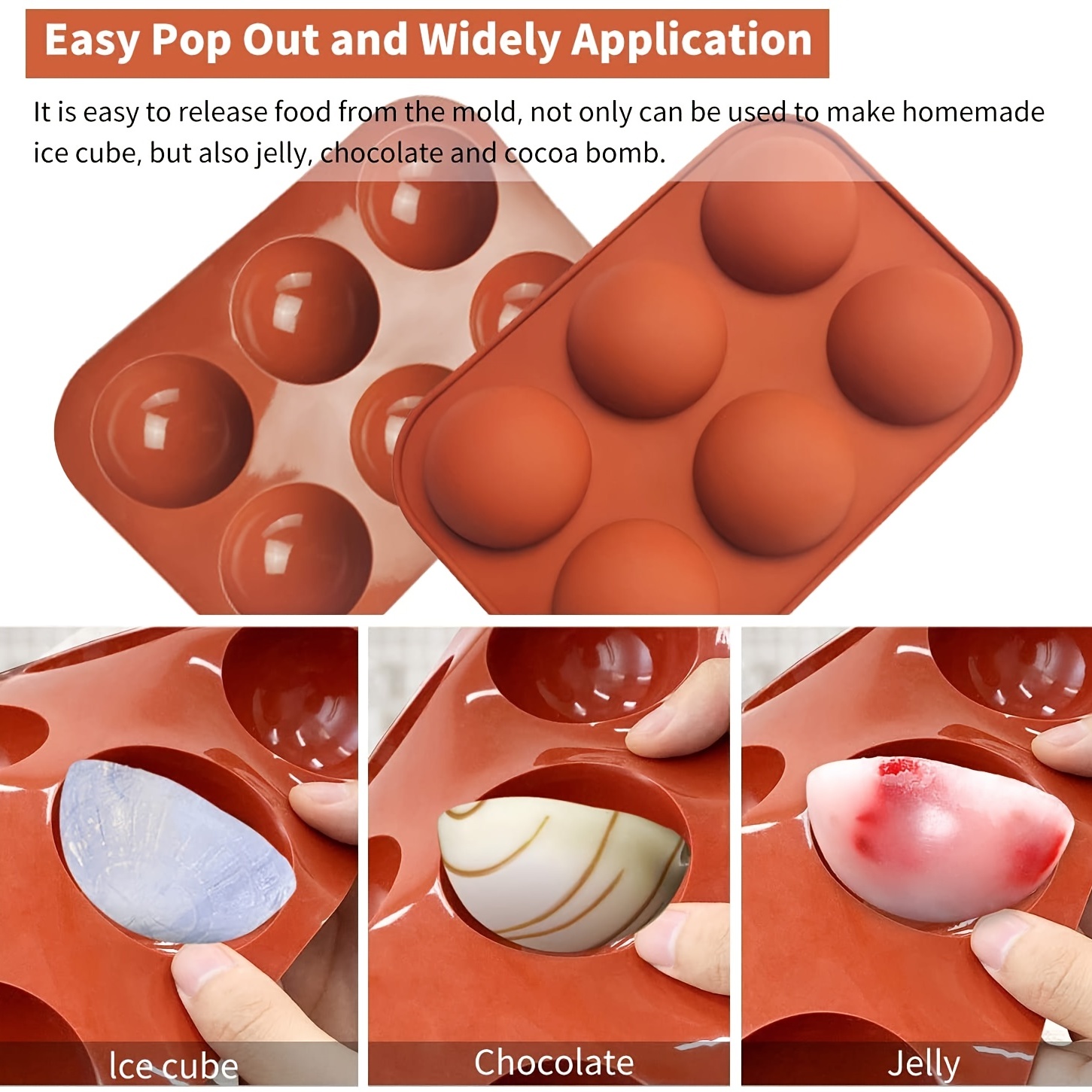 Semicircle Silicone Mold,Shxmlf Half Sphere Chocolate, Candy and Gummy Mold  Teacake Bakeware Set for Cake Decoration Mousse Dome Jelly Ice Cream Bombe