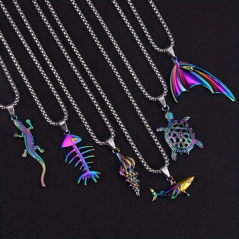 Men's Stainless Steel Ocean Series Pendant Necklace
