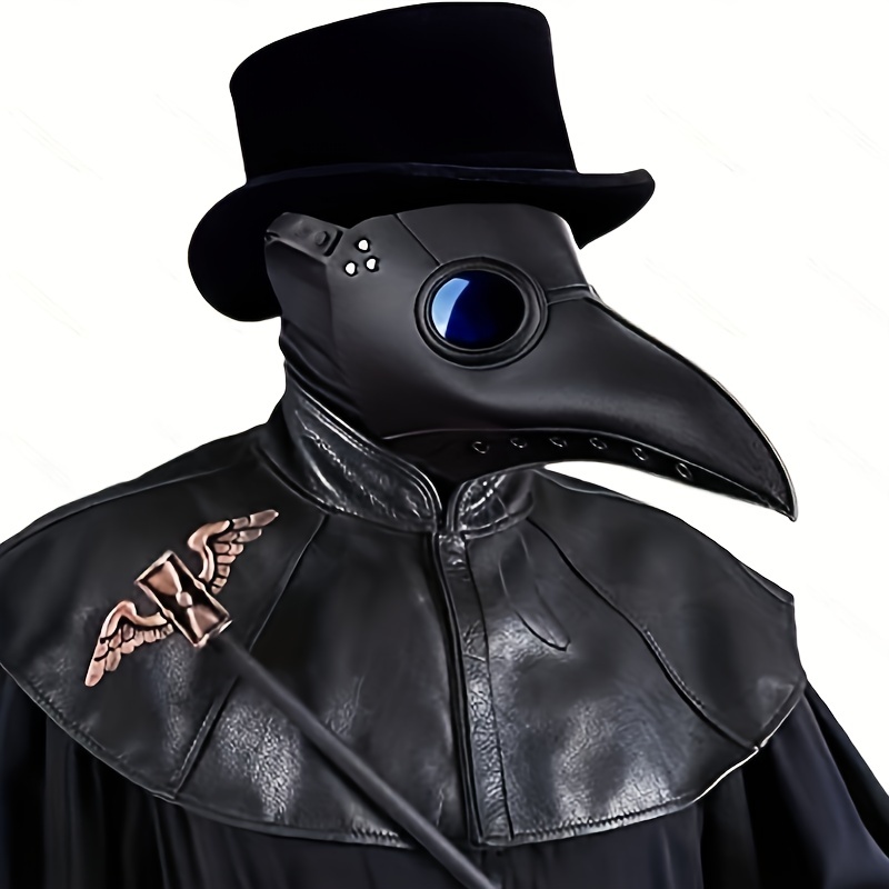 1pc Peste Médecin Masque Halloween Costume Oiseau Long Nez Bec PU Cuir  Steampunk 