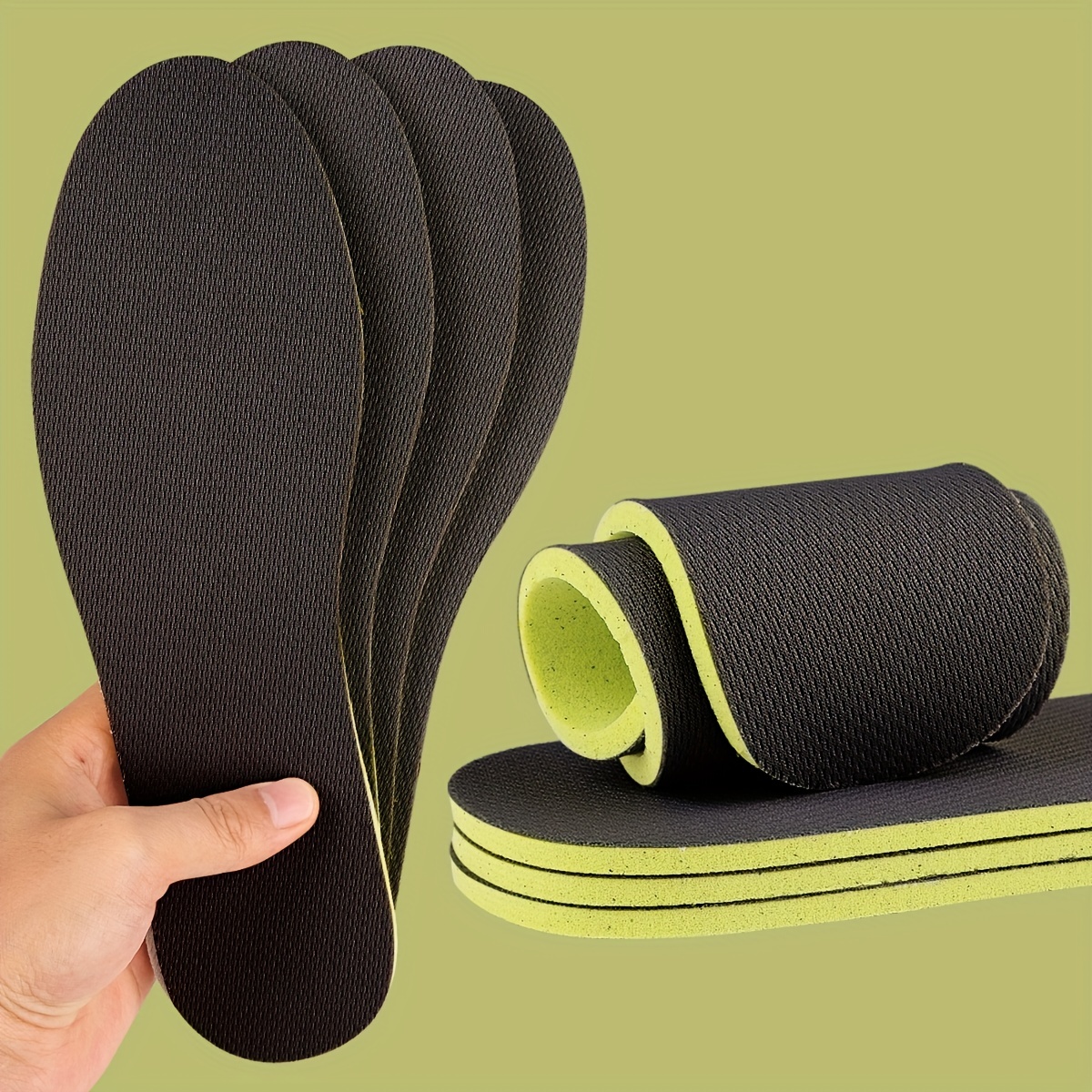 

3/5piars Barefoot Insoles, Sports Running, Breathable, Sweat-absorbing, Deodorant, Non-stuffy Feet, Black, Men And Women, Soft Soles, Resistant Insoles