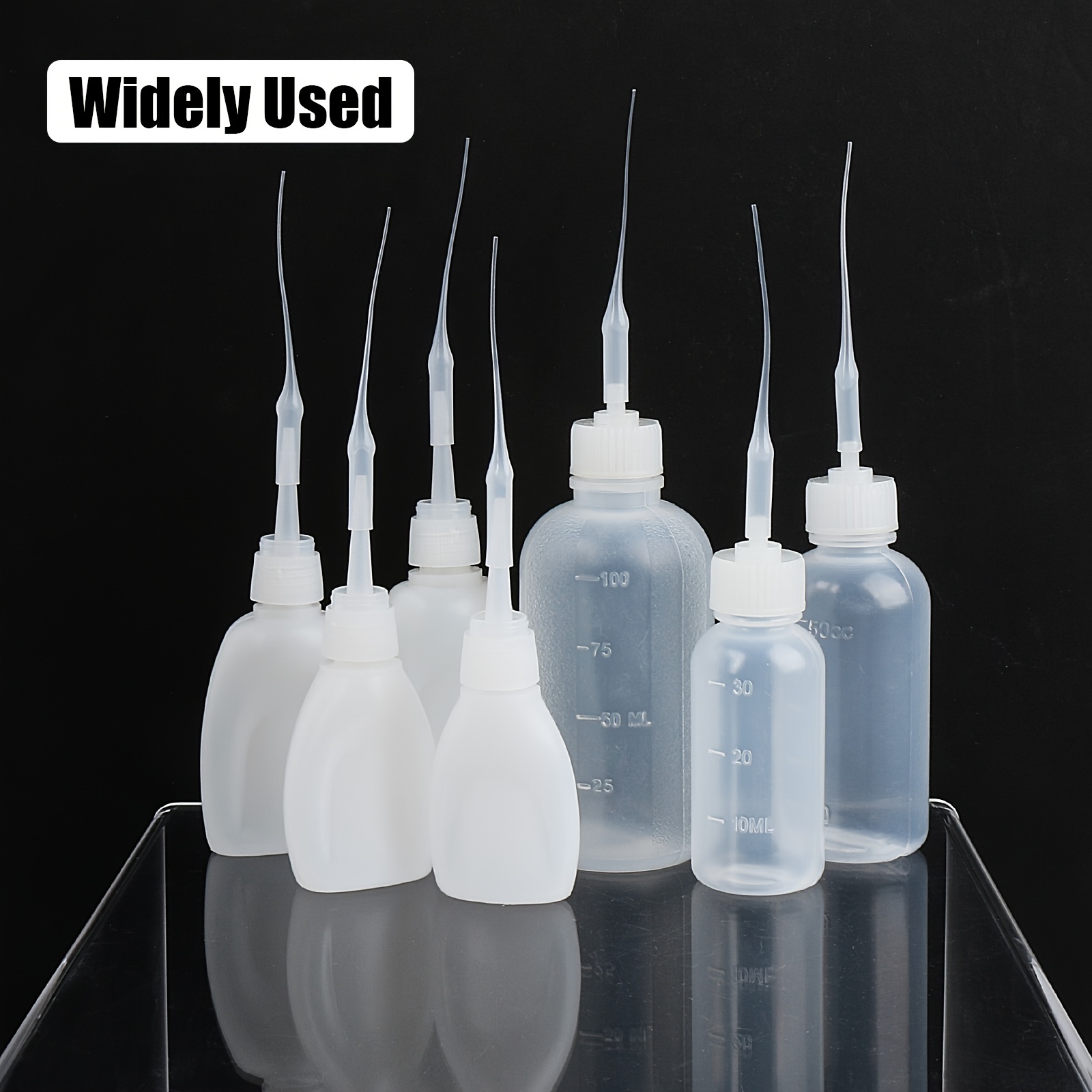 100pc Clear Glue Micro-Tips Plastic Glue Bottle Tips Applicator