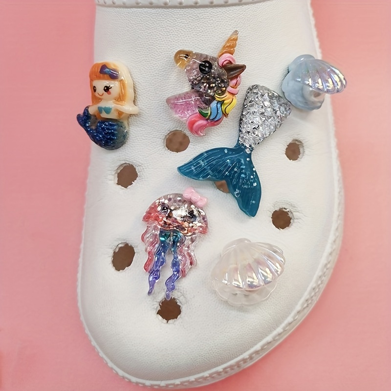 Mermaid Octopus Shell Charms Kawaii Cartoon Shoe Decoration - Temu