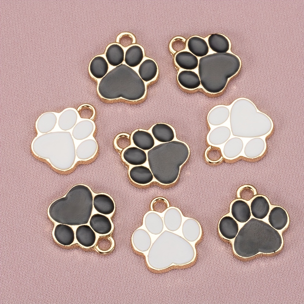 

10pcs Pendant, Cartoon Cute Cat Paw Alloy Pendant, Necklace Bracelet Accessories