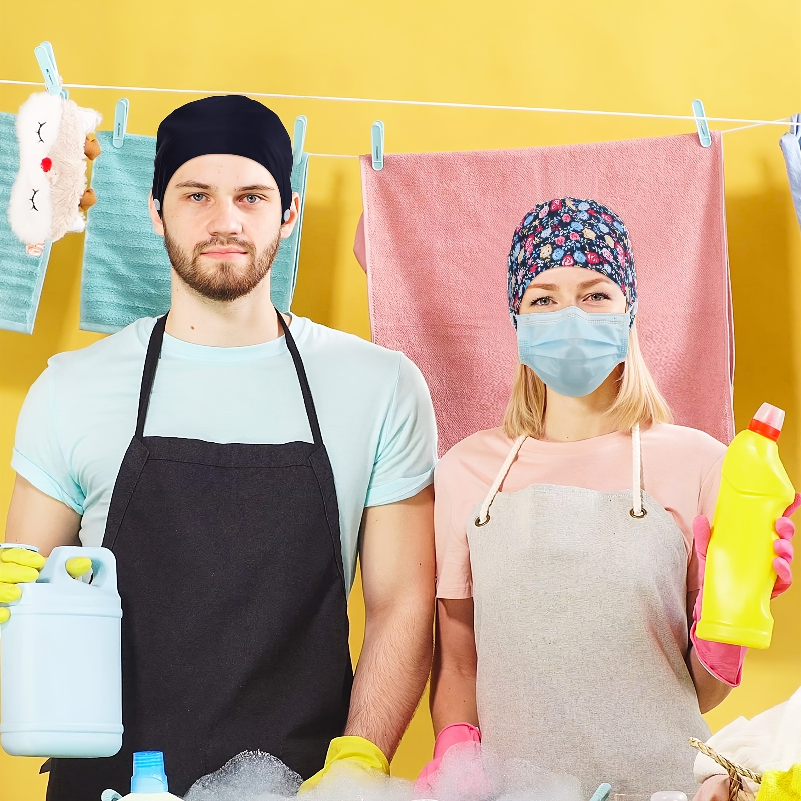 Gorros De Trabajo Con Estampado Floral De Dibujos Animados, Gorro De  Ajustable, Gorros De Enfermera, Gorro Elástico Con Cordones, Gorro De  Trabajo Para Hombre Y Mujer - Joyería Y Accesorios - Temu Spain