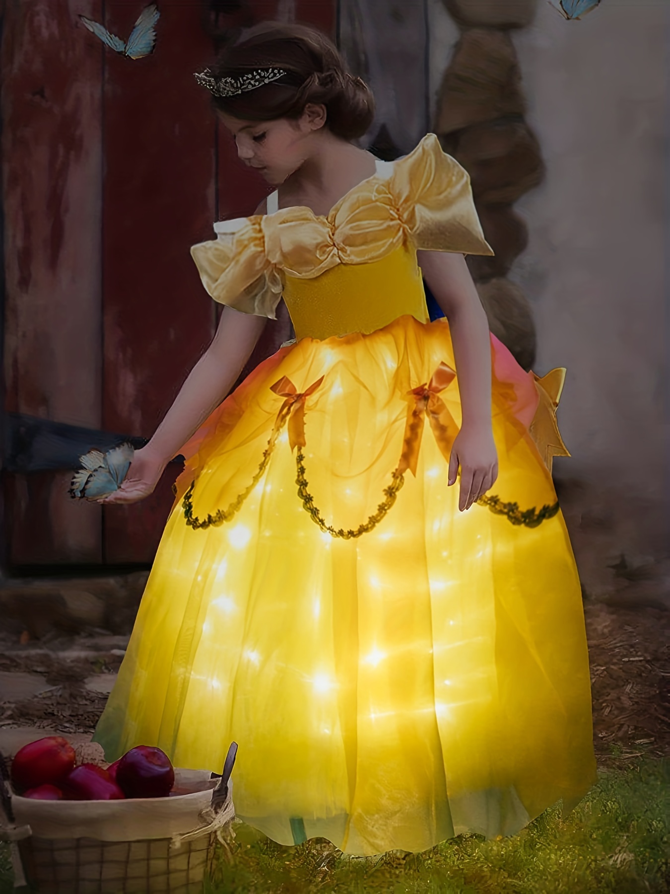 Disney reine des neiges Elsa Anna accessoires gants baguette couronne  ensemble de bijoux Ariel perruque tresse pour robe de princesse vêtements  Cosplay accessoires 