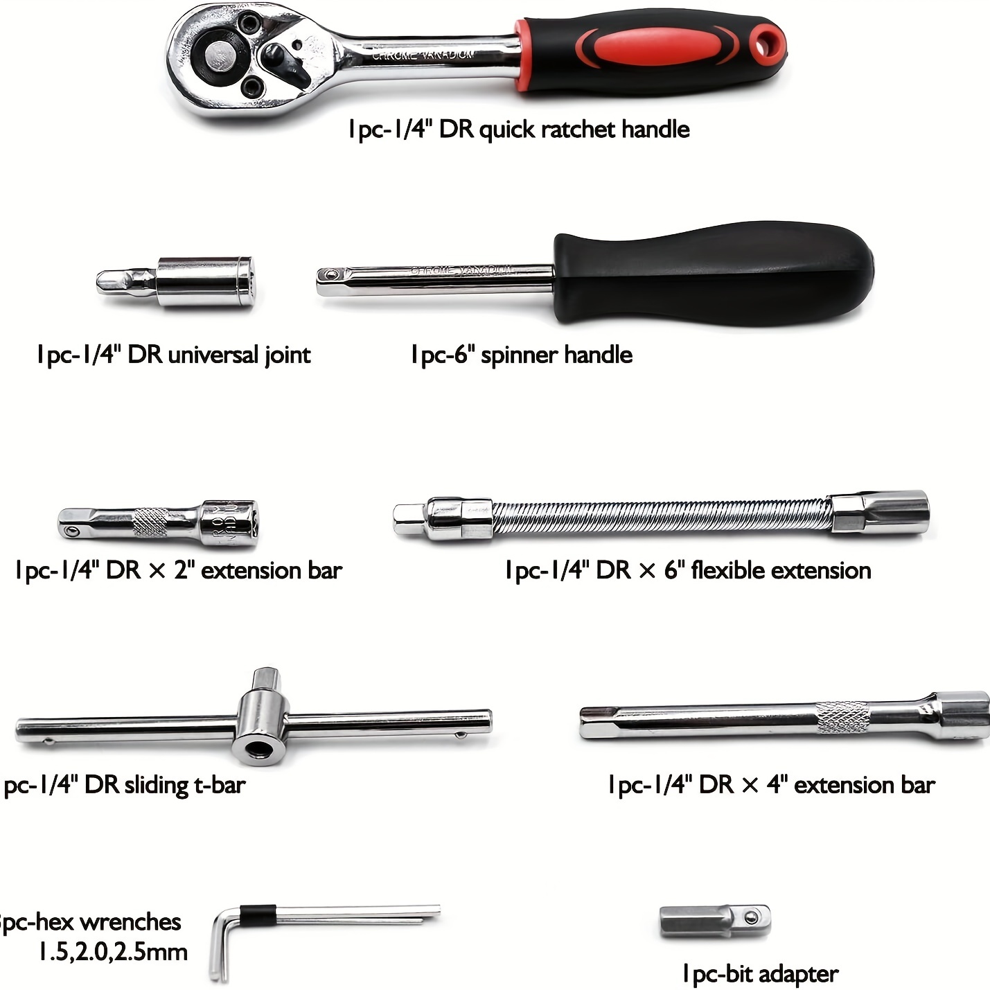 46pcs set wrench combination socket head automobile maintenance tool socket wrench combination hardware tool